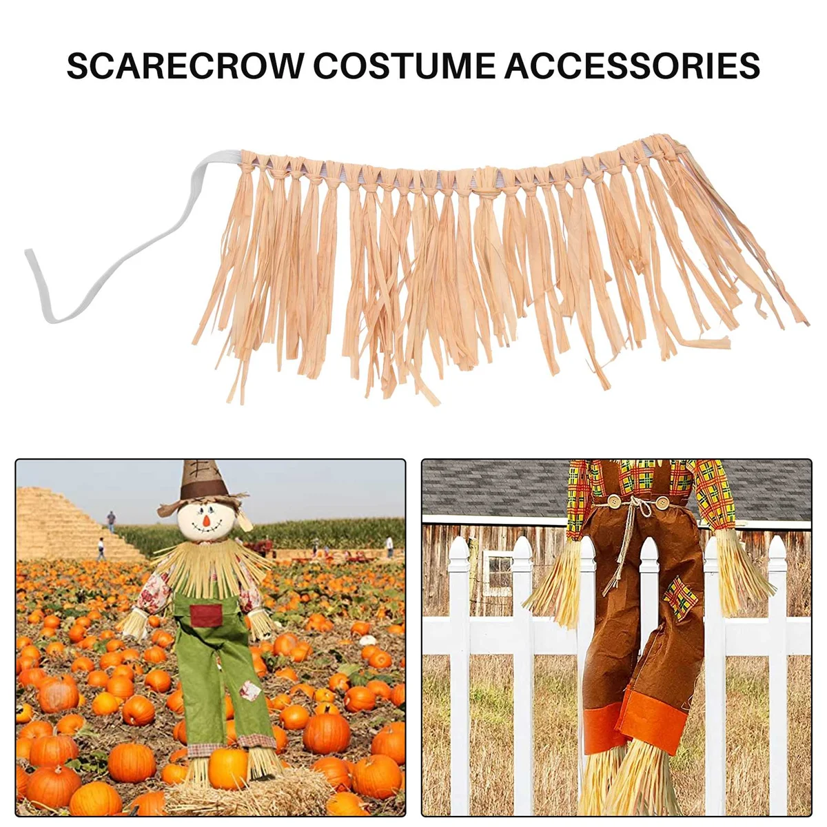 Scarecrow Kit Scarecrow Costume Accessories Decoration Neck Arm and Ankle Ties for Party Accessory Halloween Decoration