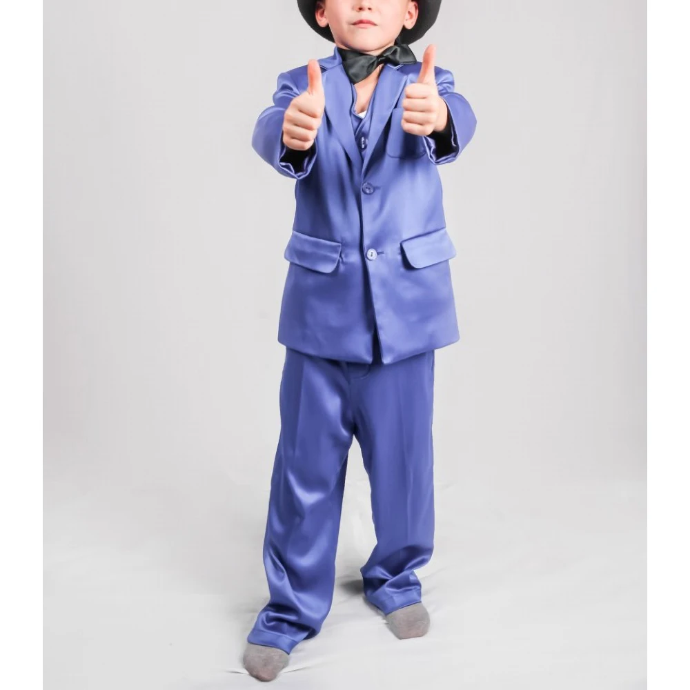 New Fashion Satin Children's Suits Prom Party Wedding Tuxedos Chic Notch Lapel Single Breasted Casual Daily 3 Piece Kids Clothes
