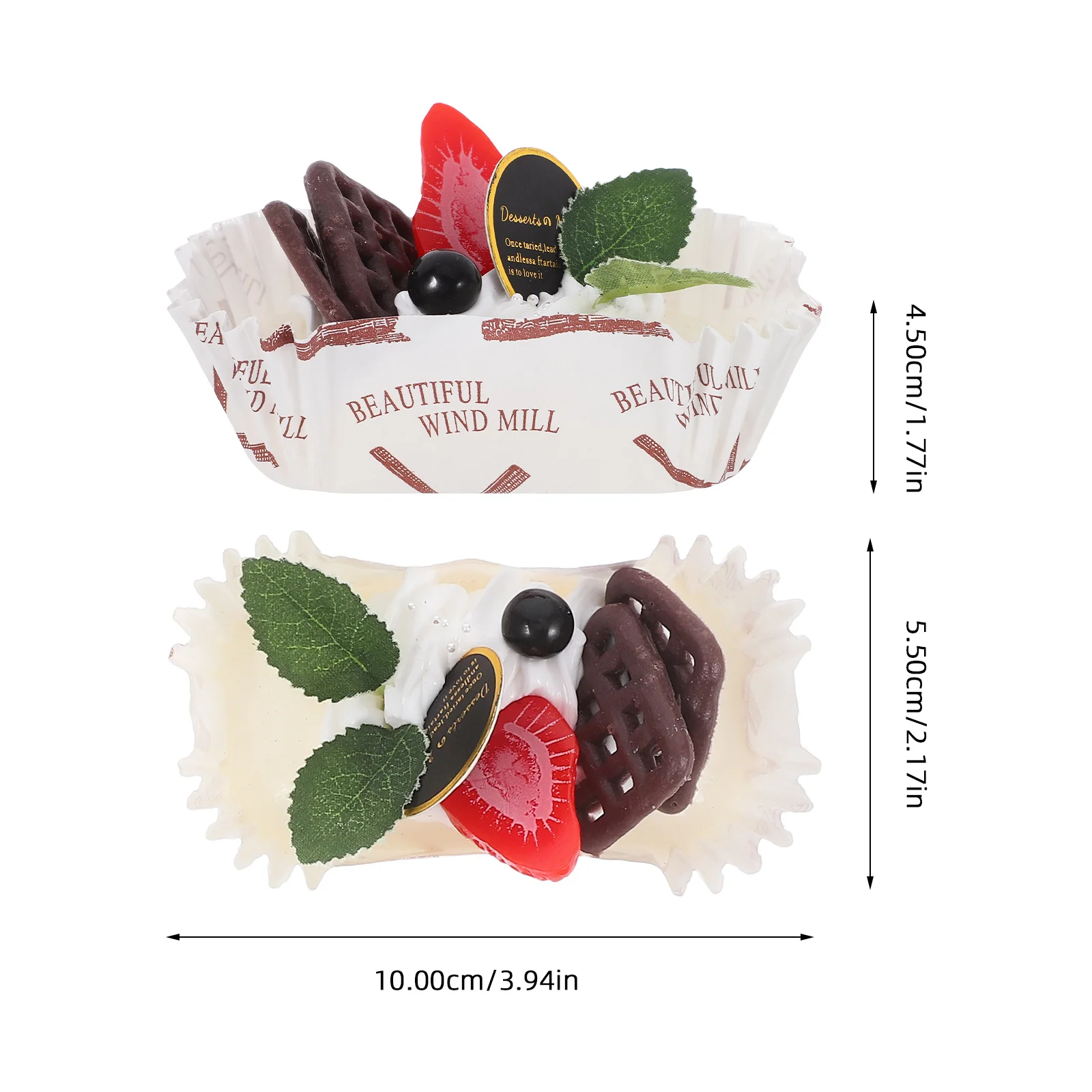 6pcs Paper Cupcake Decor Realistic Faux Desserts Mini Baking Decorations For Tea Party Wedding Fridge Accessories Kitchen