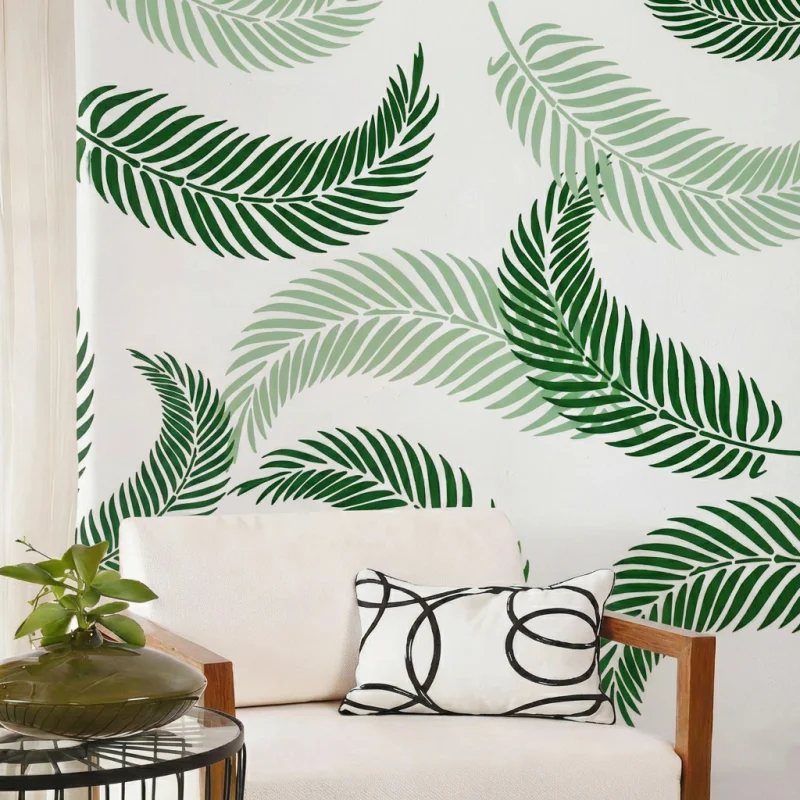 Large Wall Stencil Reusable Decorative for Painting Plastic Templates For Wall Paint Pattern Summer Tropical Jungle Home Decor