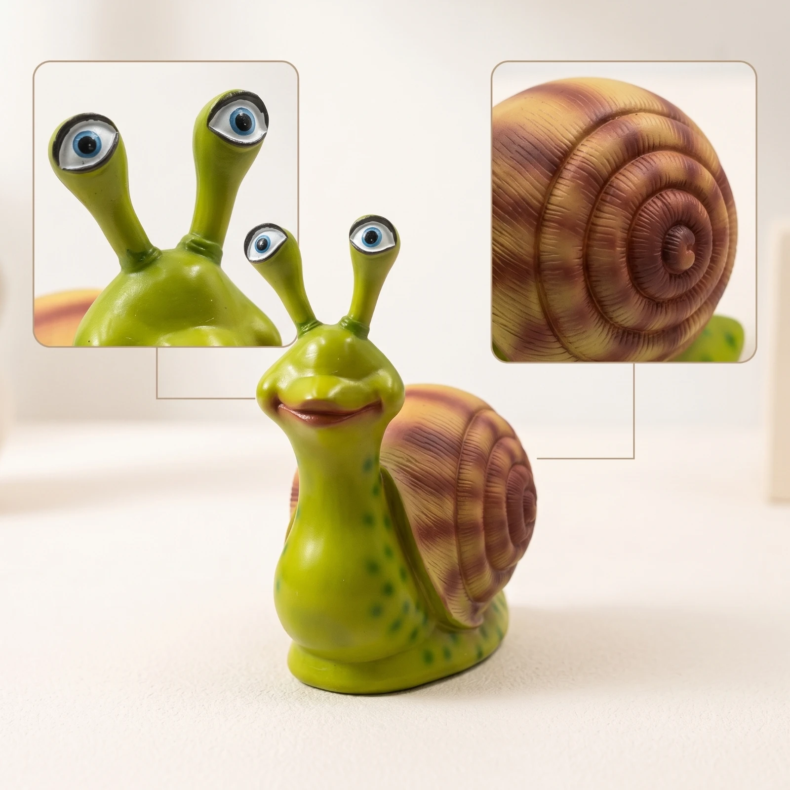 Resin Snail Figurine Hand-Painted Snail Figurine Collectible Compact for Gardeners, Garden, Patio