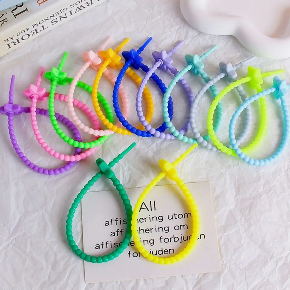 10pcs Silicone Reusable Bag Ties Twist Wire Fasten Cable Zip Tie Headset Data Line Wire Universal Magic Tie