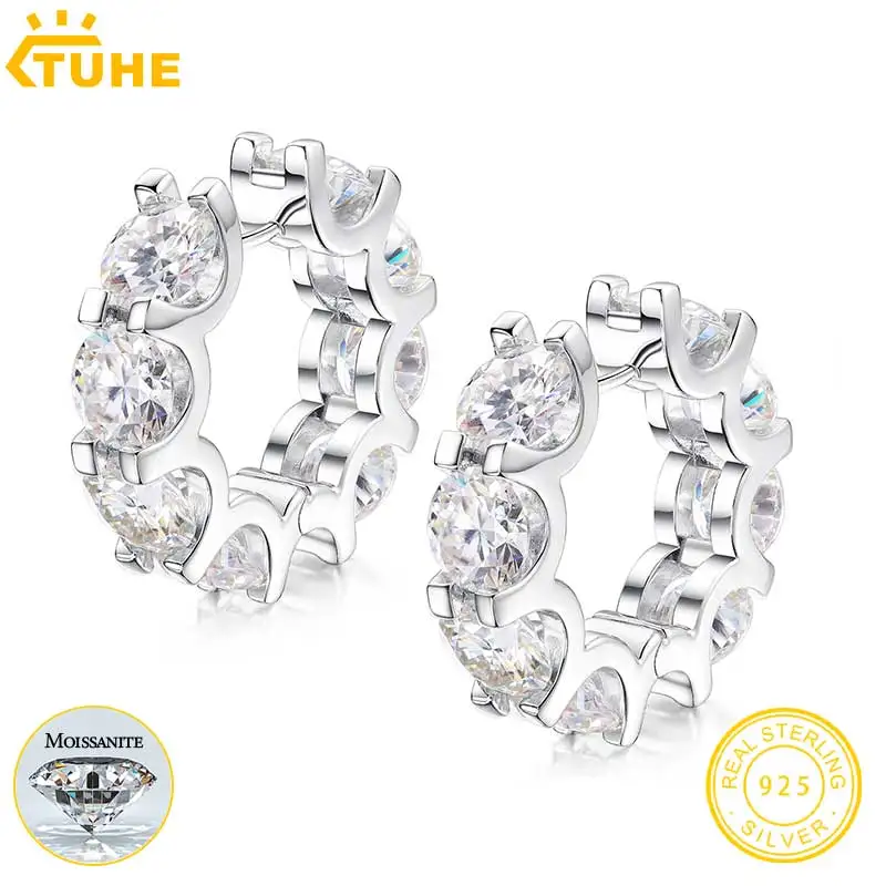 Fine Jewelry Moissanite Luxury Earrings 925 Silver For Women Sterling Silver Earring