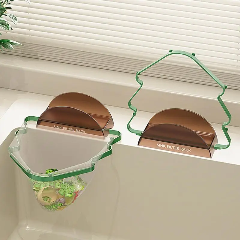 Sink Drain Basket For Food Christmas Tree-Shaped Waste Basket Holder Folding Sink Food Catcher Anti-clogging Kitchen Food Filter