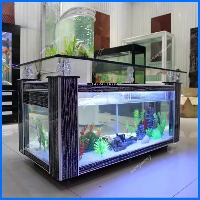 

Прямоугольный журнальный столик-аквариум для гостиной, настольный, из ультрапрозрачного стекла