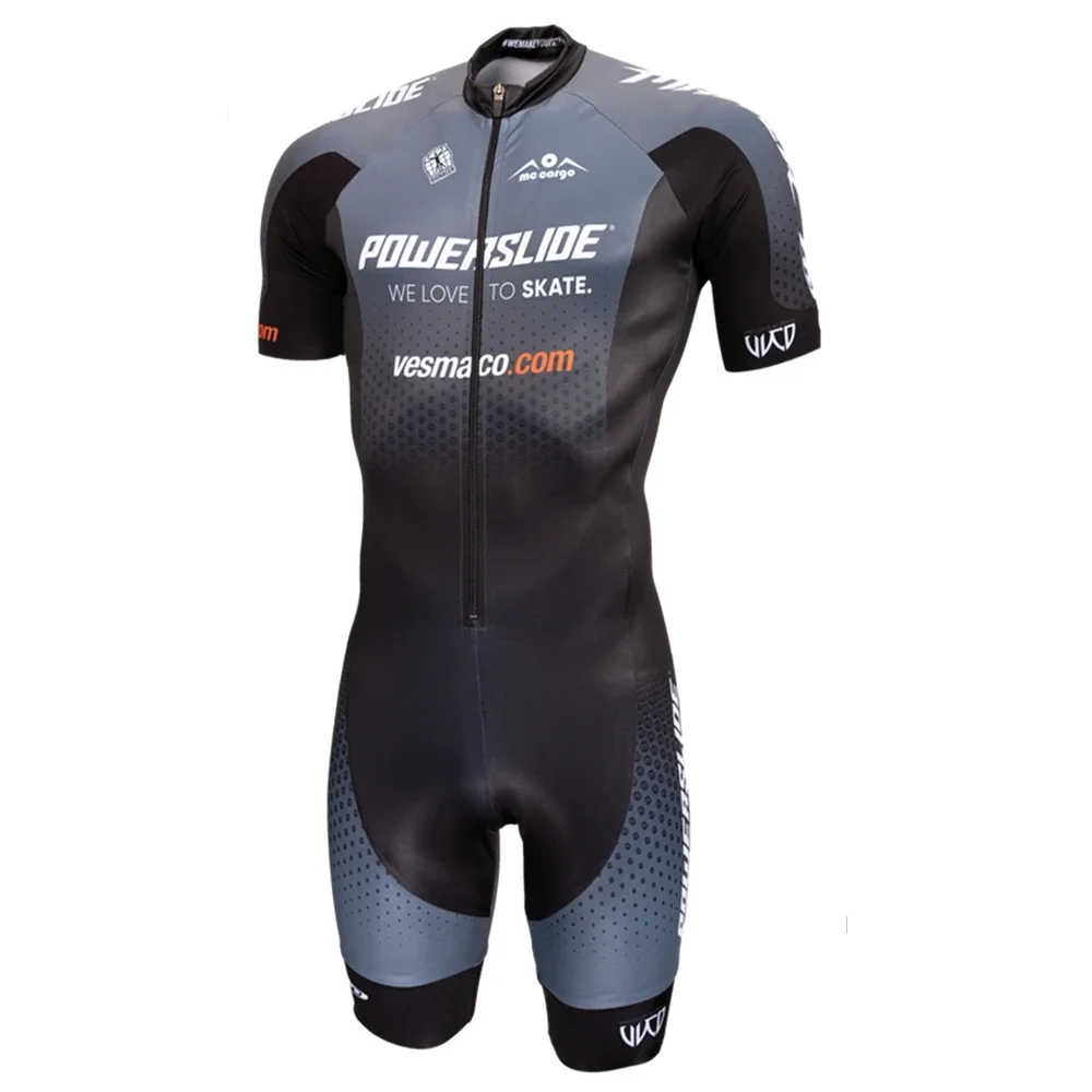 Powerline Speed Inline Roller Skinsuit Summer Men Team Running Suit Short Sleeve Speedsuit Comfortable Fast Skating Clothing2022