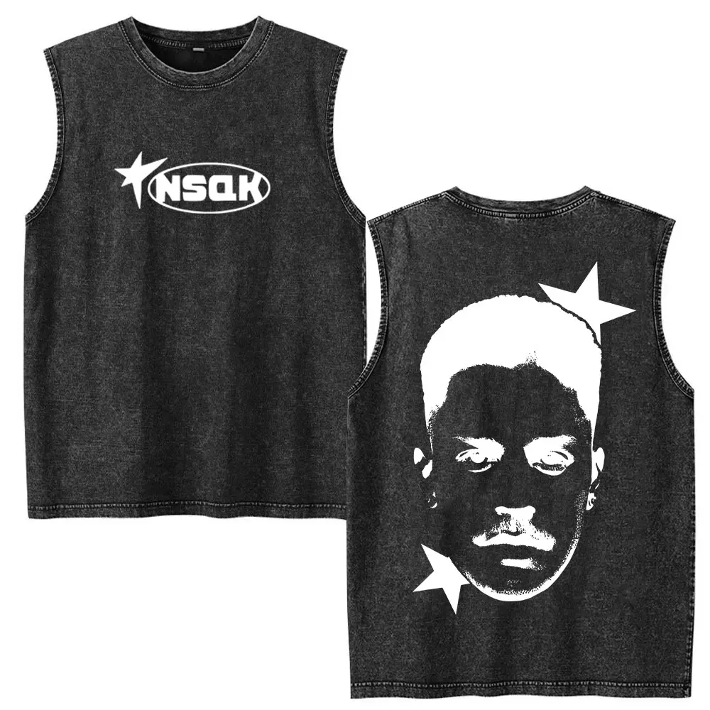 Rapper NSQK ATP Tour 2025 Album Fans T Shirts Men's Clothing Vintage Oversized T-shirt Fashion High Quality Washed Tank T-shirts