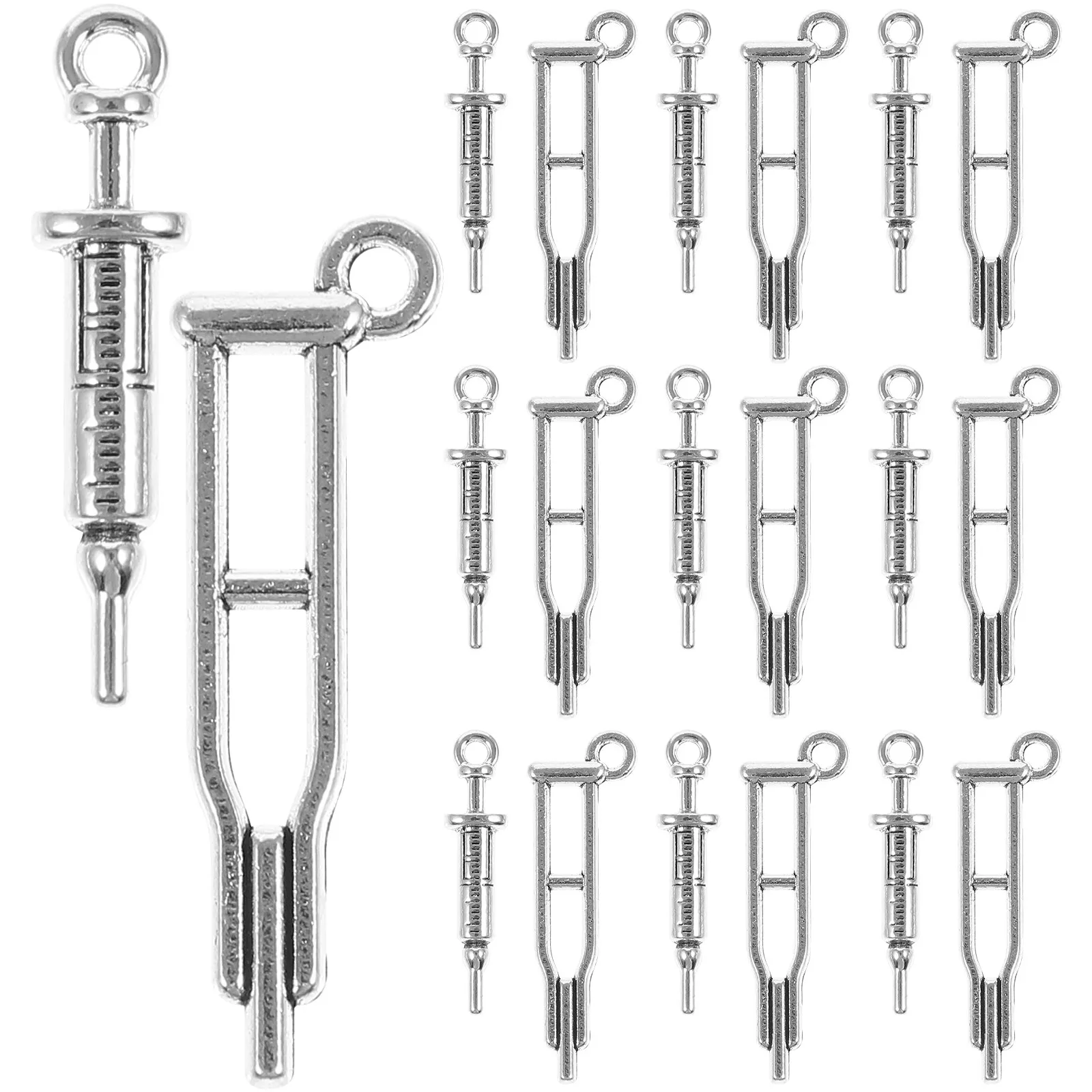20 piezas de dijes de metal con forma de llave de doctor para bolso, regalo de graduación para enfermeras, recuerdo de fiesta de cumpleaños y Navidad, set de dijes de joyería DIY con forma de llave