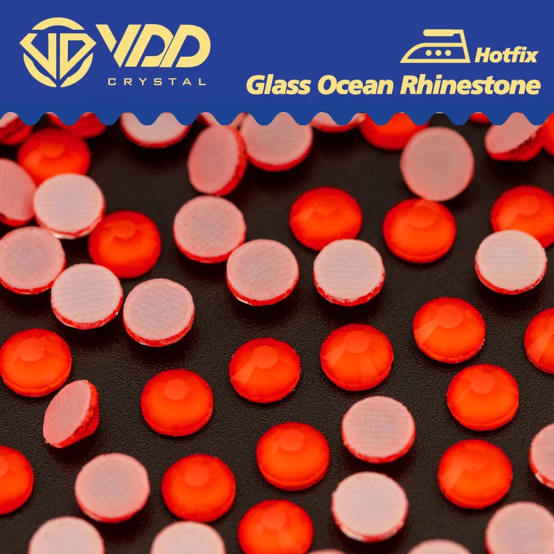 VDD SS6-SS30 287 M Red Orange Hotfix Glass Rhinestones Crystal Flatback Strass Stones For Clothes Wedding Dress Decorations