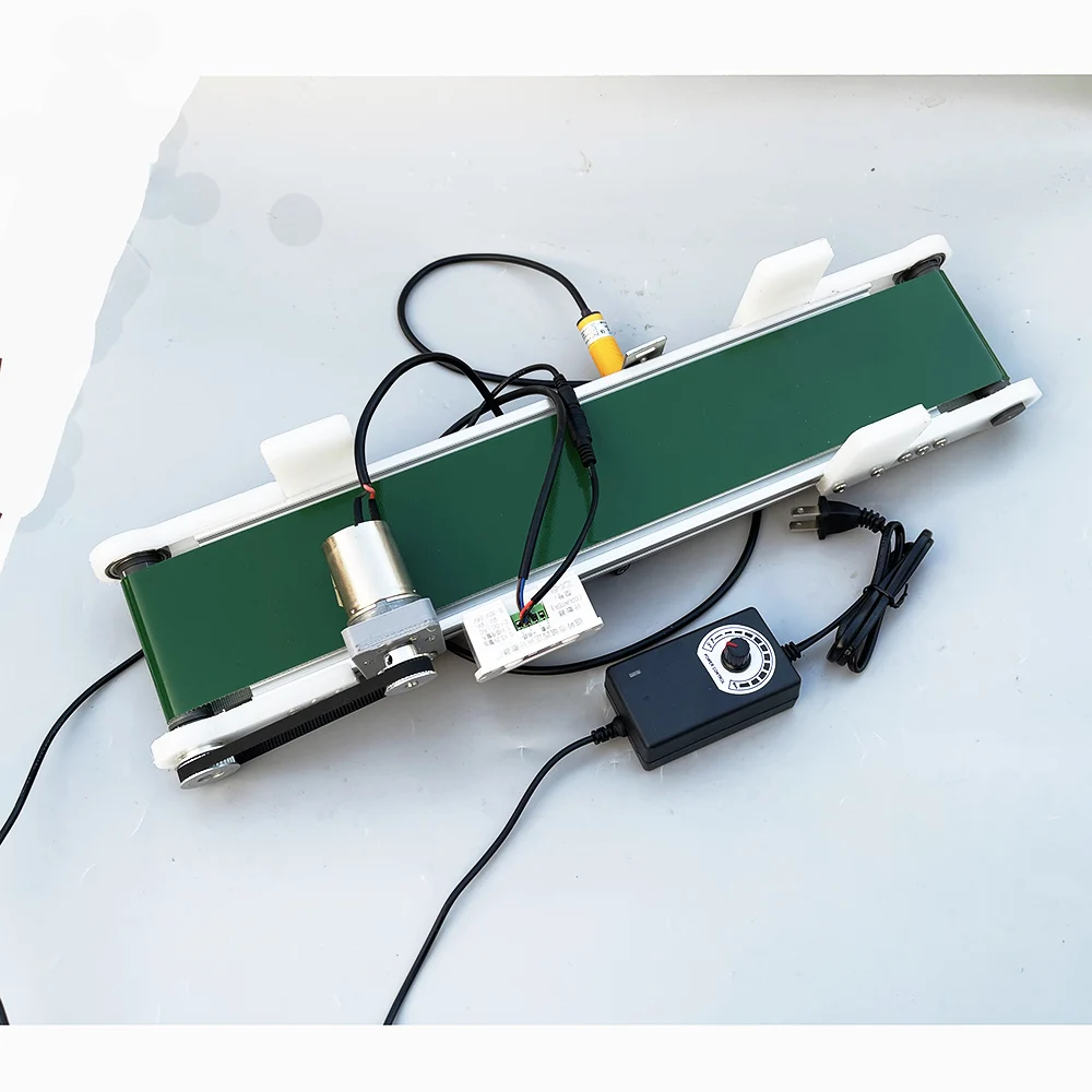 Small desktop conveyor belt with photoelectric counting, assembly line conveyor, PP plastic PVC automatic friction force experim