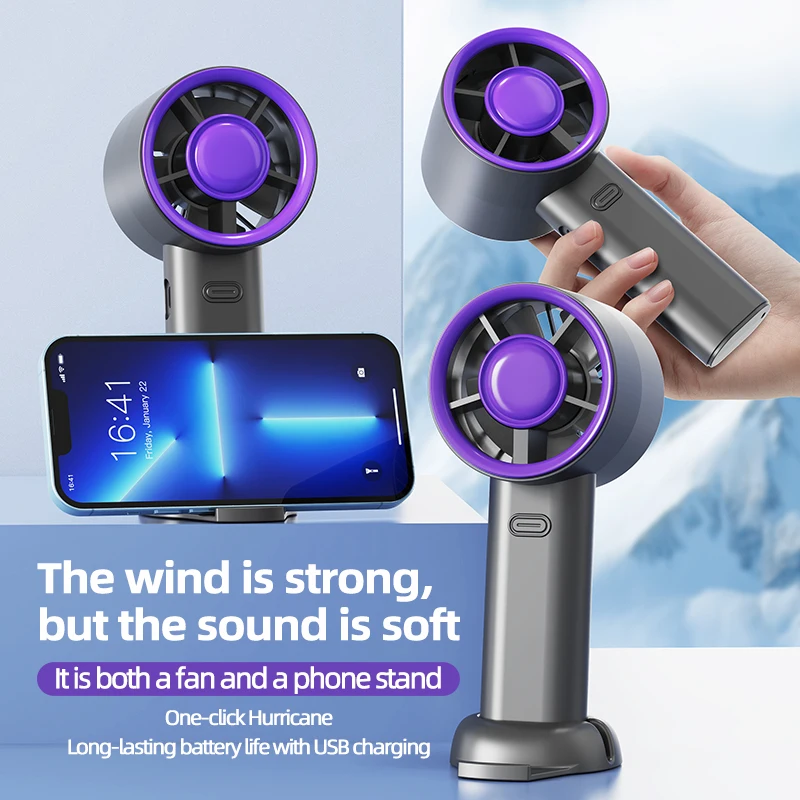 Mini Portable Handheld Fan High-Speed USB Charging Silent Air Calculator Fan for Travel Outdoor Activities Personal Use