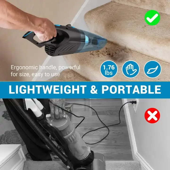 GV02 18kPa Battery Powered Vacuum Cleaner 11.1V Wireless Cleaning Equipment Compact Dust Extraction Unit ABS