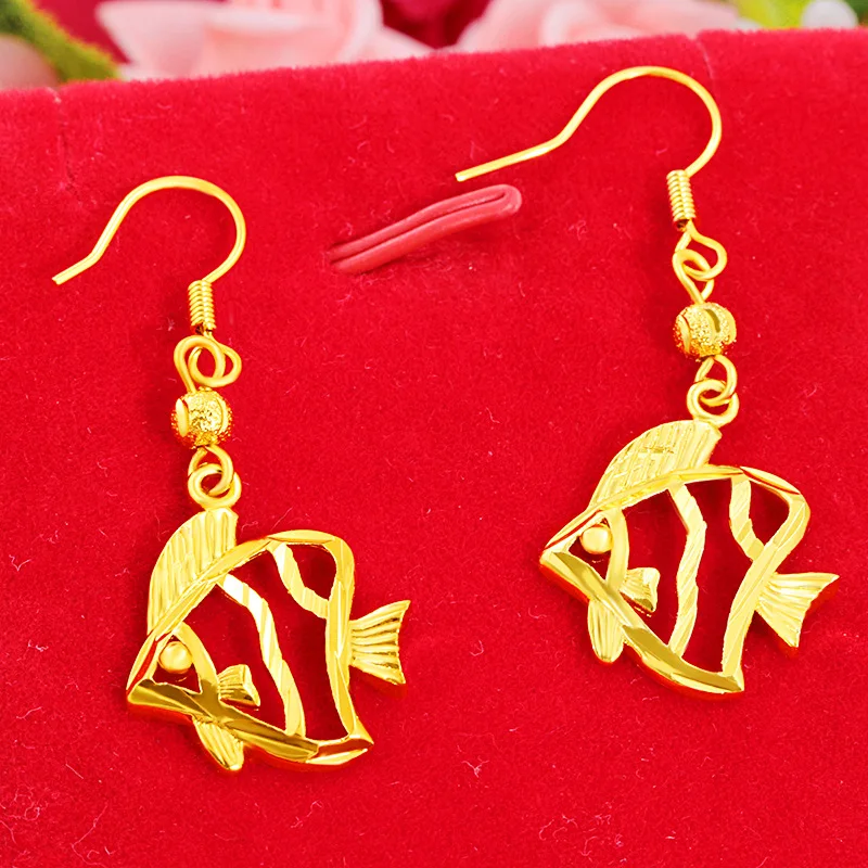 

Exquisite Craftsmanship Small Goldfish Long Tassel Earrings For Women 24K Gold AU999 | Vivid goldfish, lifelike shape