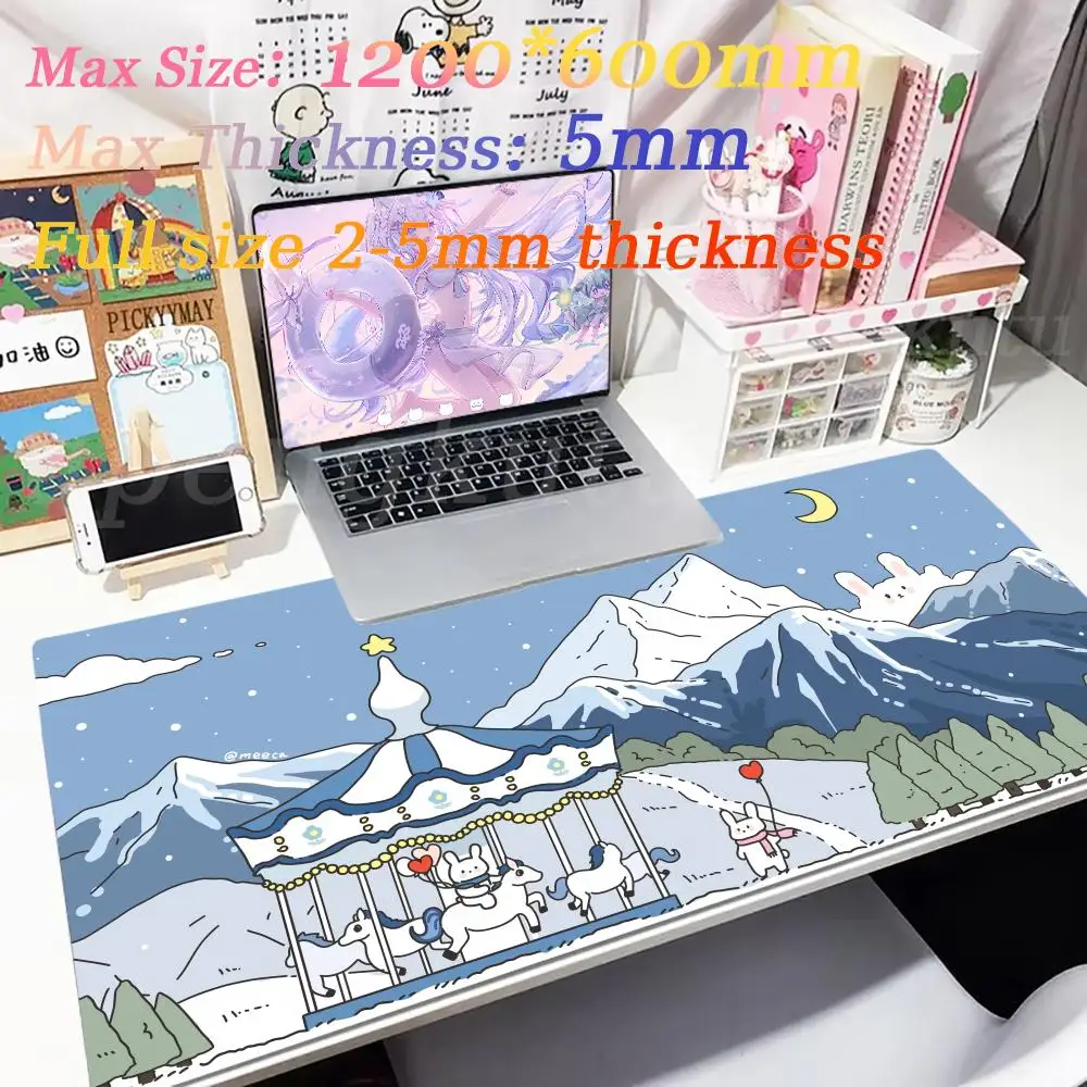 Gamer Green Plant Animal Home Computer Large Mouse Pad XXL 1200x600x4mm Game Pad Soft Office Non-slip Carpet Computer Desk Mat