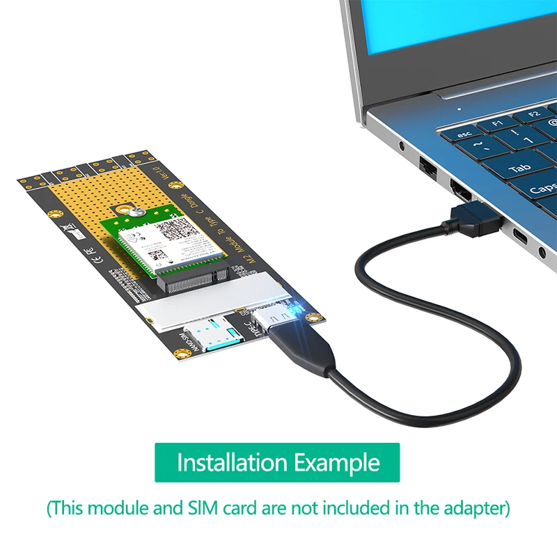 Tipo C Cartão Adaptador, Riser Nano Slot, USB 3.0 Suporte de Cabo, M.2 NGFF B Key, 3G, 4G, Módulo 5G, RM500Q, RM500U, GM800, SIM8200