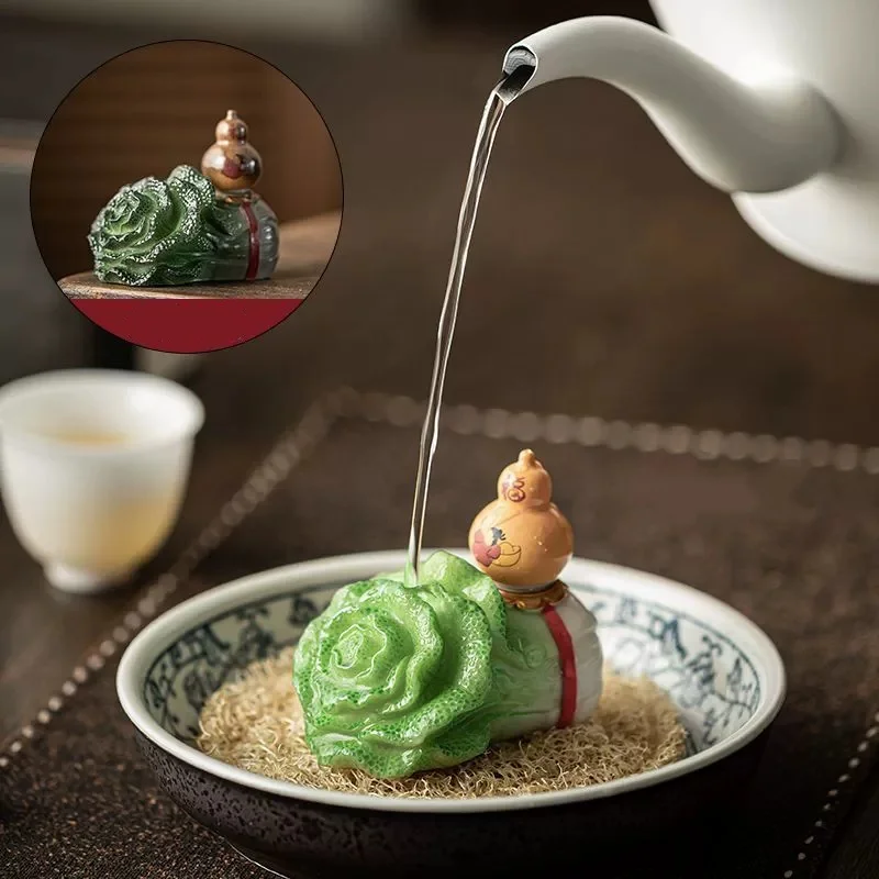 

Fulu Baicai Color Changing Tea Pet Boutique Breeding Tea Set Creative Tea Table Accessories Cabbage Lucky Ceremony Ornament