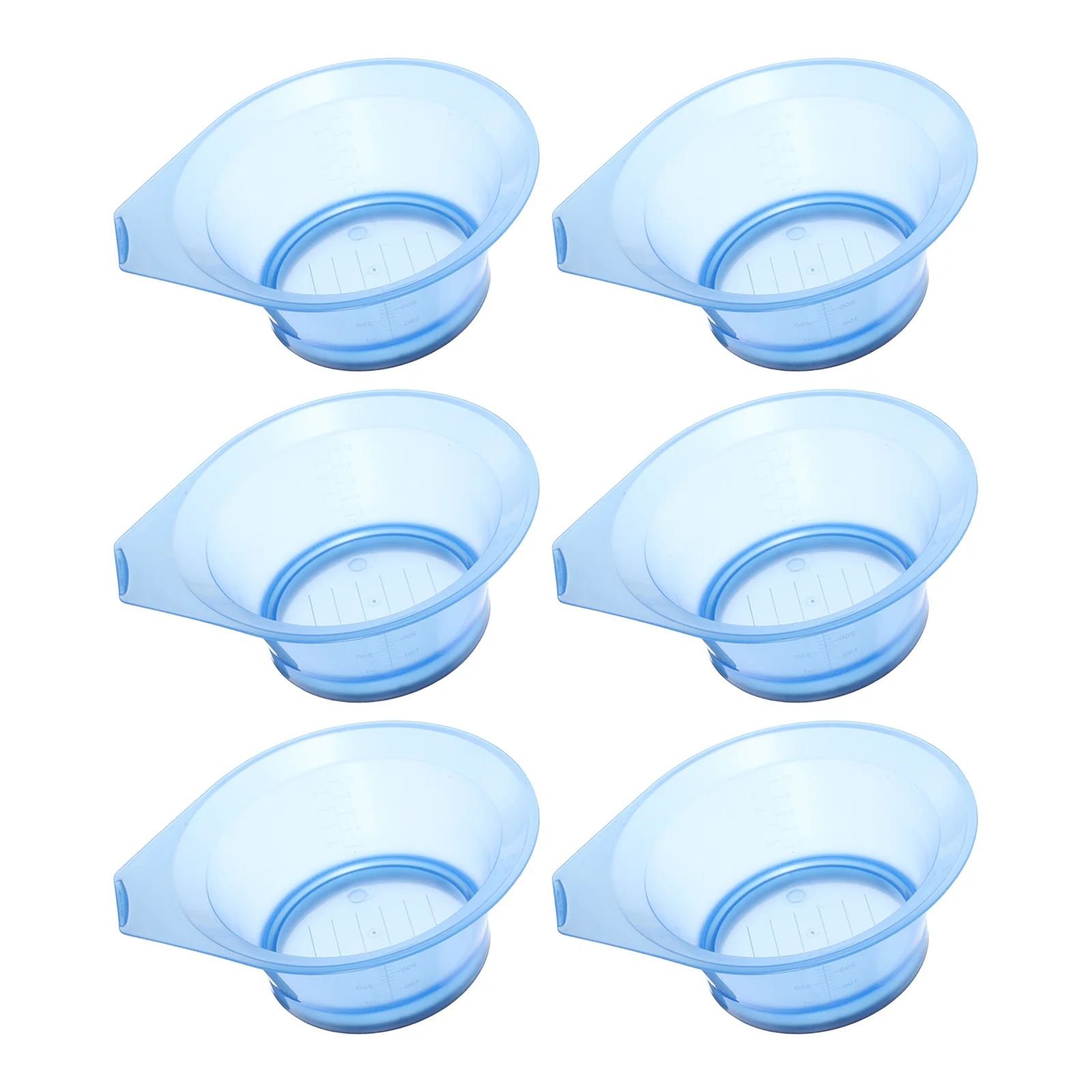 

6Pcs Hair Dye Bowls Transparent Plastic Hairdressing Mixing Bowls Easy Use for Salon Home DIY Hair Coloring Accessories
