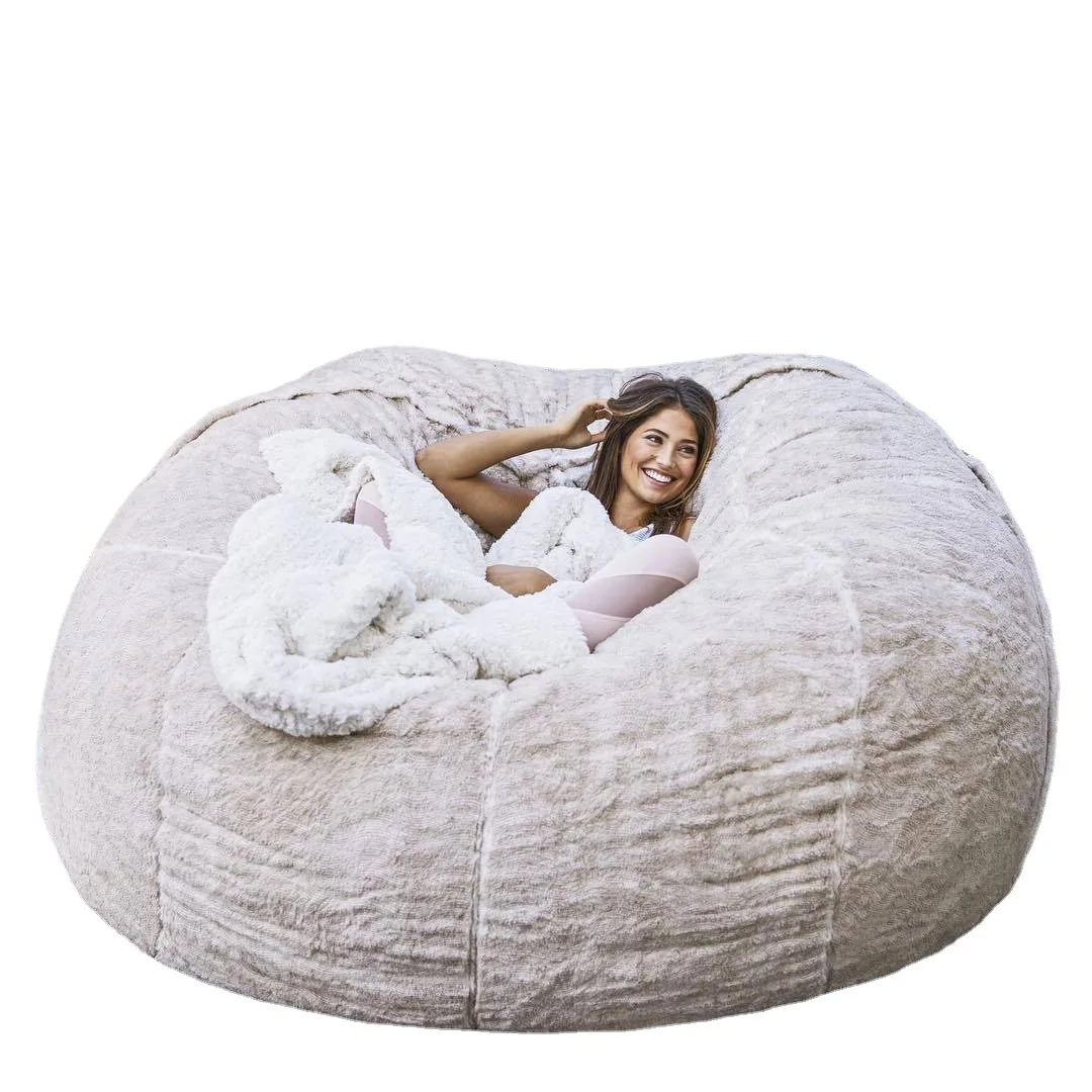 Bean Bag Lazy Chair Compressed Sofa for Adults Comfy Fluffy Giant Round Beanbag Lazy Sofa Bean Bag for Reading