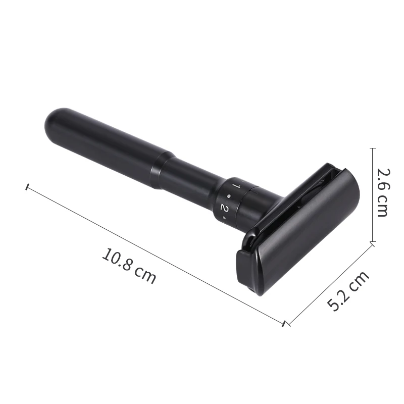 Mingshi Metal Adjustable Safety Razor Travel Double Edge Classic Men Shaving  Black Hair Removal Shaver with 5 Blades