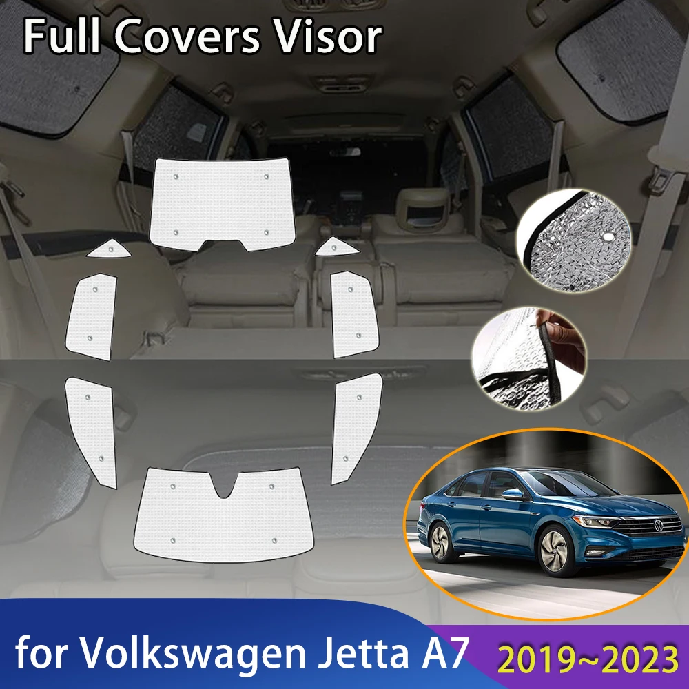 

Car Full Coverage Sunshades For Volkswagen VW Jetta A7 MK7 Vento 2019~2023 Accessories Windshield Reflective Cover Sun Visors