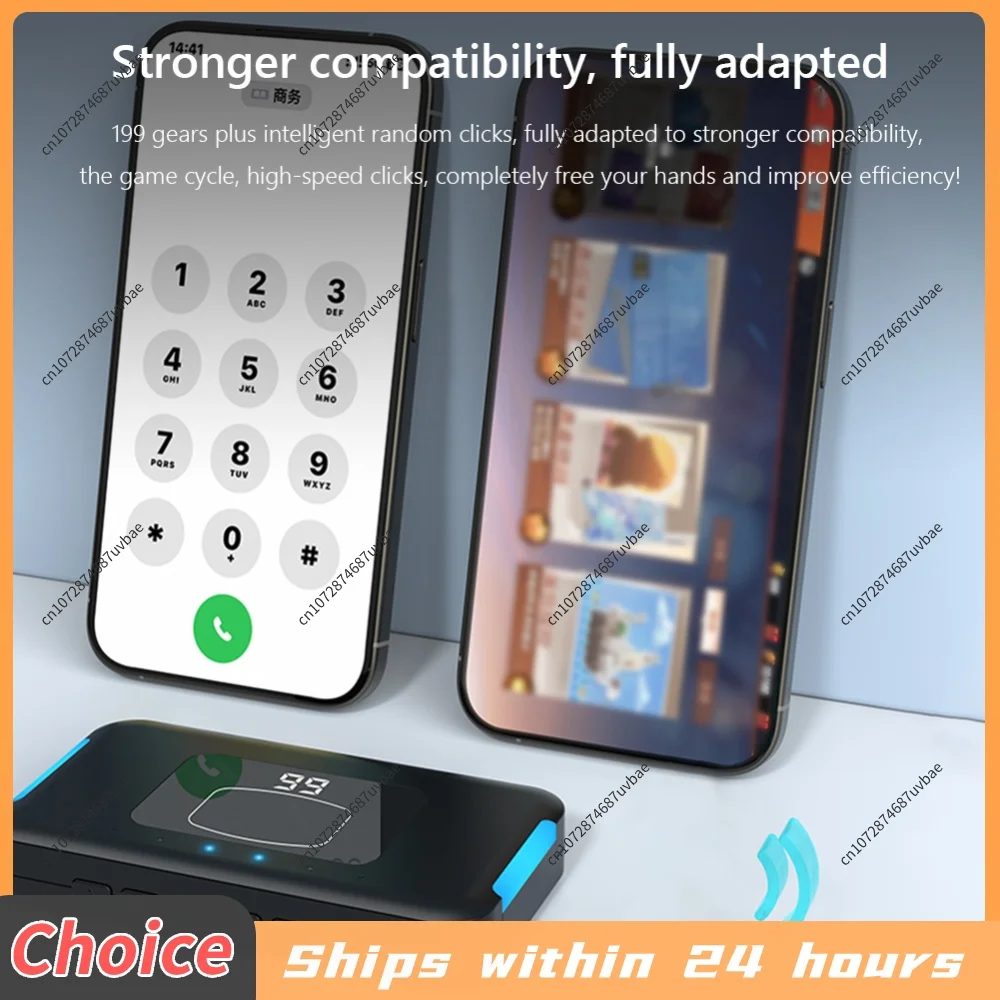 Auto Clicking Device Bluetooth-Compatible 199 Gear Adjust Clicking Simulator Mute for All Smart Phone for Live Stream Play Game