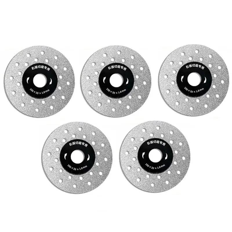 

ABGG-5PCS Dia 100Mm Rock Grinding Cutting Disc Ultra-Thin Saw Blade Multi Hole Disc Marble Tile Glass Cutter Plate