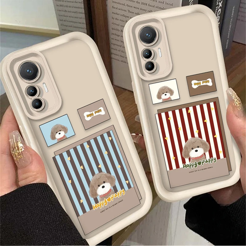 Funda de teléfono suave con diseño de perro y rayas azules y rojas para Xiaomi Poco F7 F6 F5 F4 F3 M5s C65 C75 C71 X7 X6 X5 X4 GT X3 NFC M7 M6 Pro 4G 5G