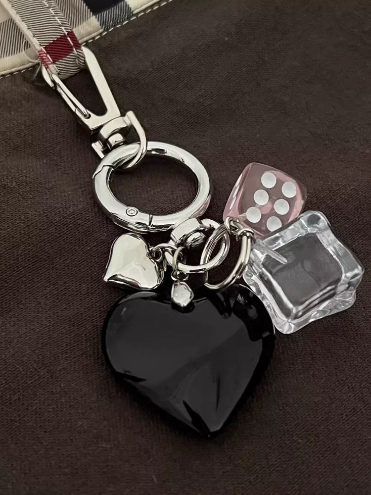 

Newly Launched Cool and Sweet Metal Love Dice Ice Keychain Pendant Man Or Women Gift