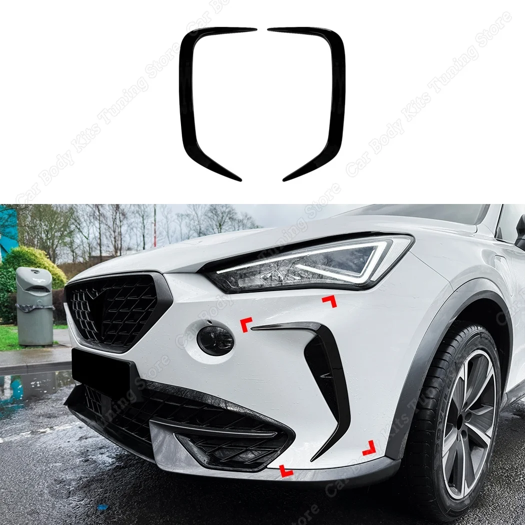 Für Cupra Formentor MK1 2020 2021 2022 2023 2024 Vor-Facelift Frontstoßstange Lufteinlass Windabweiser Lampengrill Zierleiste Canard Tuning – Detail 3