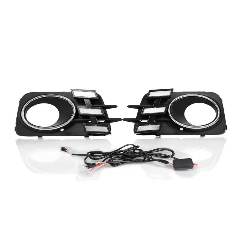 

Для Volkswagen Tiguan 2010 2011 2012 DRL передний бампер противотуманные фары светодиодные дневные ходовые огни динамический указатель поворота ночной синий дневной свет