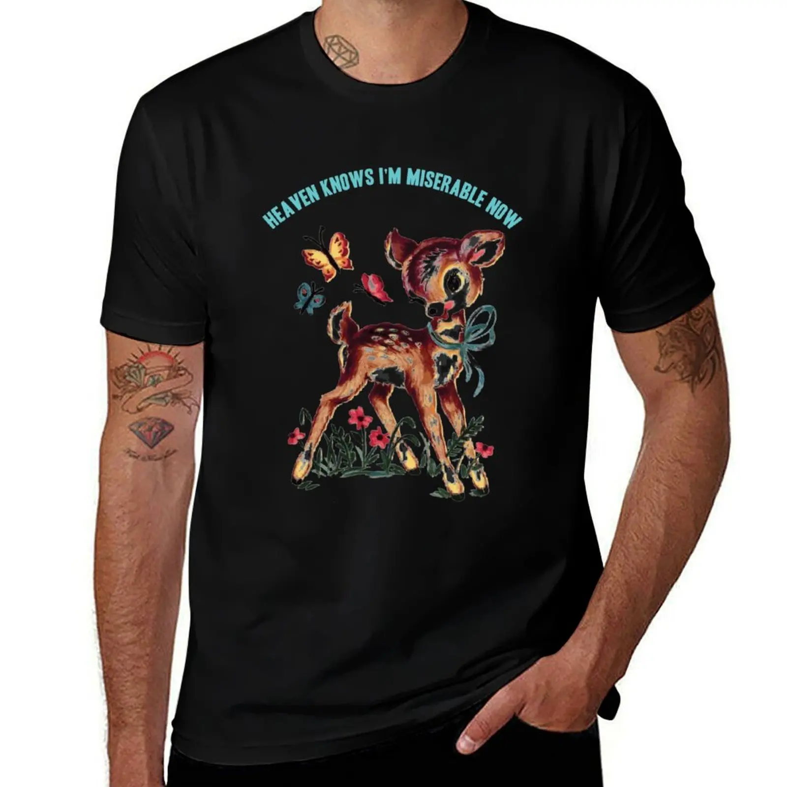 Heaven Knows I M A Miserable Now (The Smiths) T-shirt simple de couleur unie à col rond