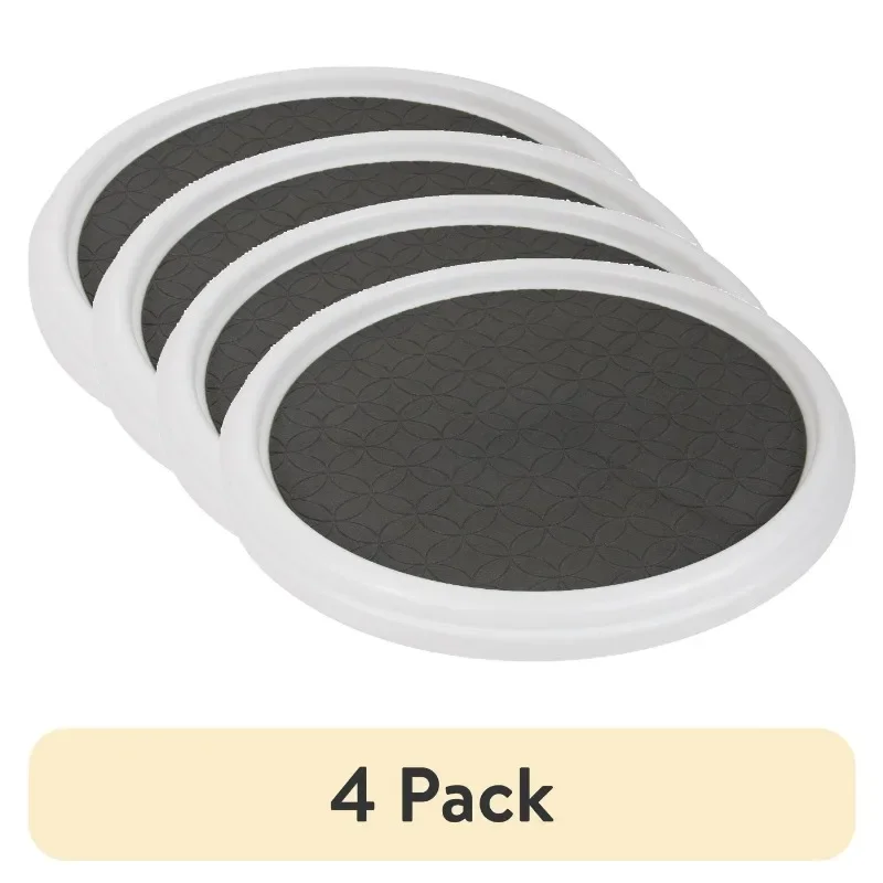 

Tool.NEW (4 pack) 1 Tier Plastic 12in Diameter Nonskid Turntable