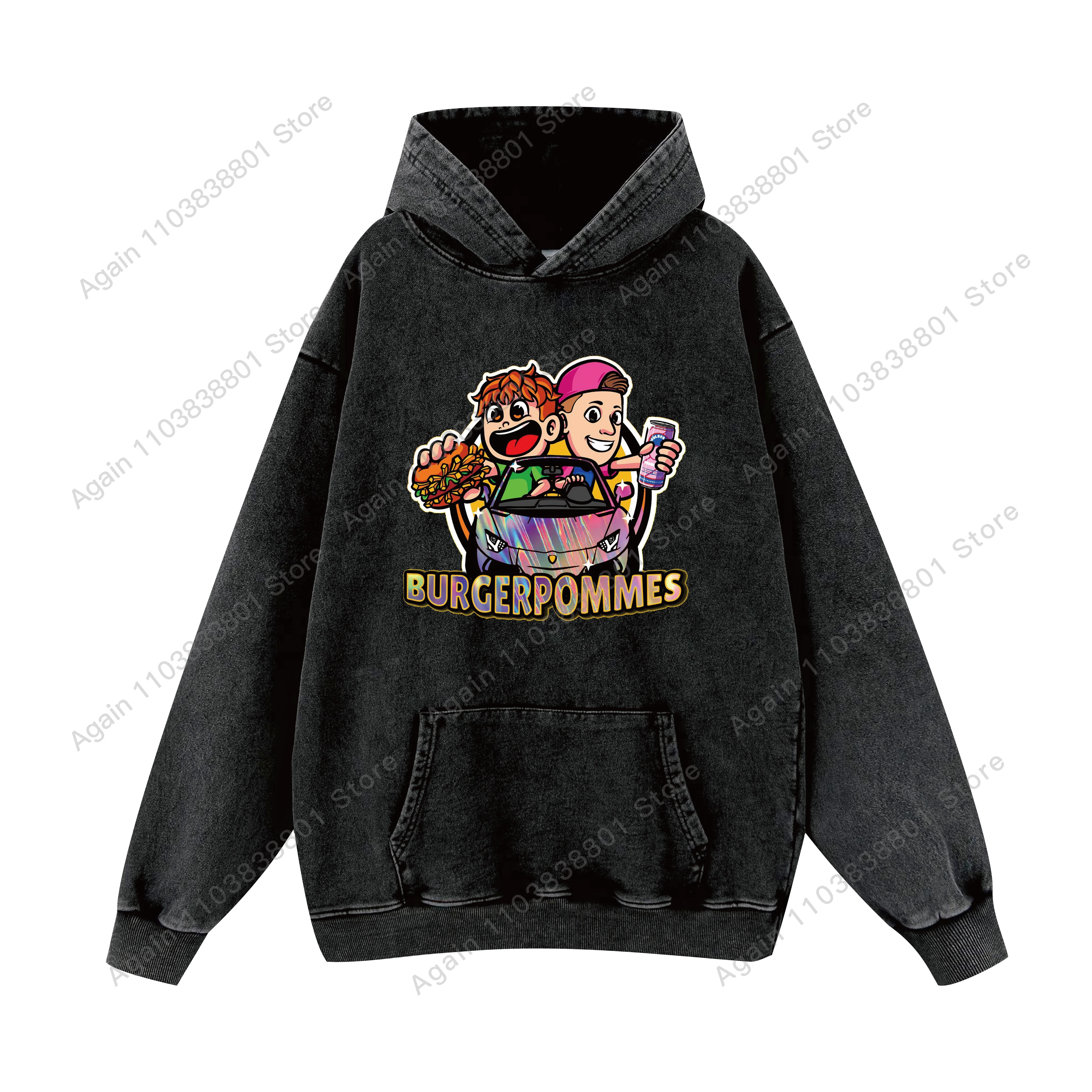 Neuer Stil Burgerpommes cotton Hoodies Vintage Sweatshirts Y2k Unisex Cartoon Icrimax Merch Hoodies T-shirt Clothes for Men gift