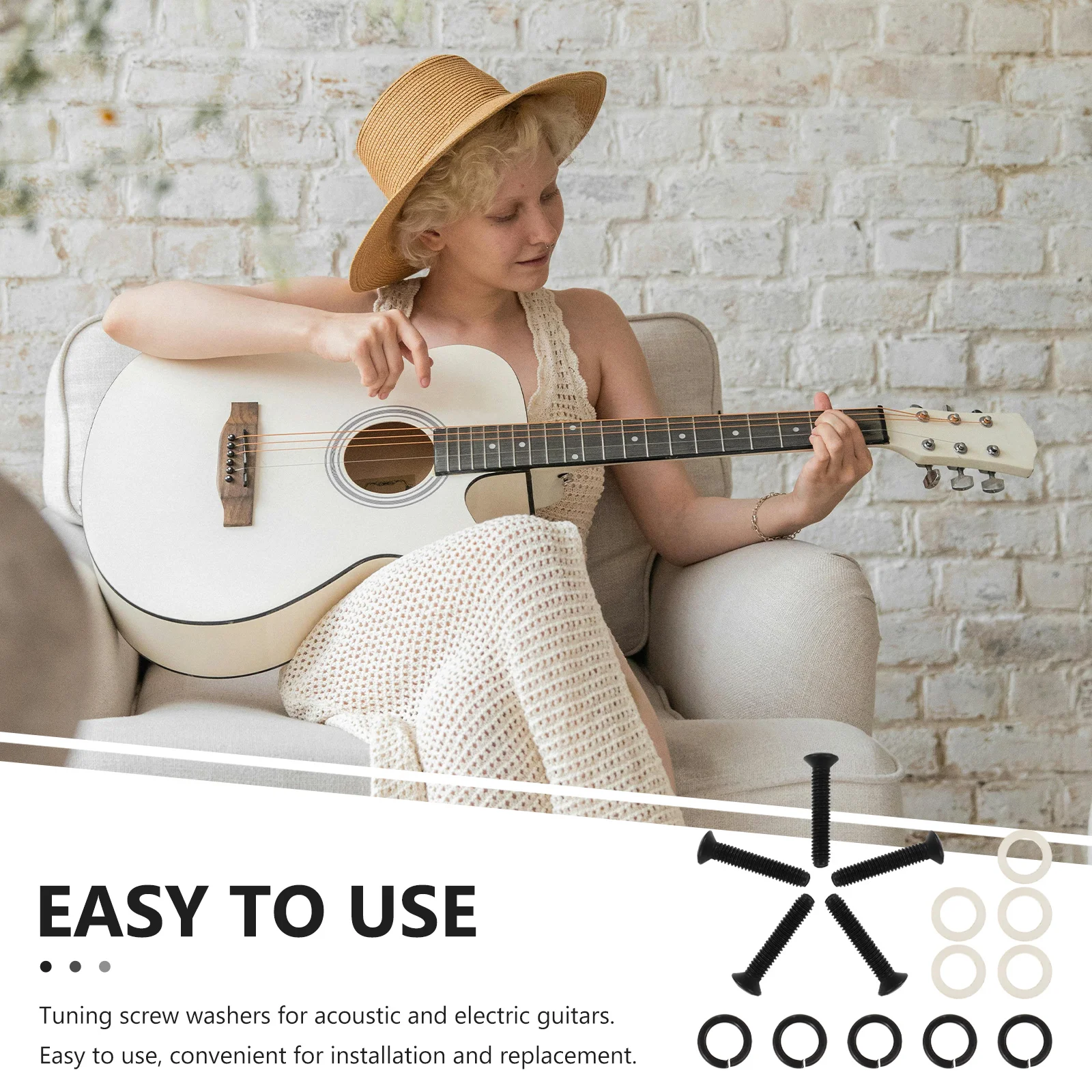 

Guitar Button Screw Washer Acoustic Accessories Bass Tuning Pegs Electric Screws Kit Parts