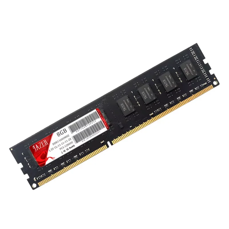 Jazer Memoria rams DDR3 1600MHz mới DIMM 1.5V Máy tính để bàn Bộ nhớ tương thích AMD và Intel
