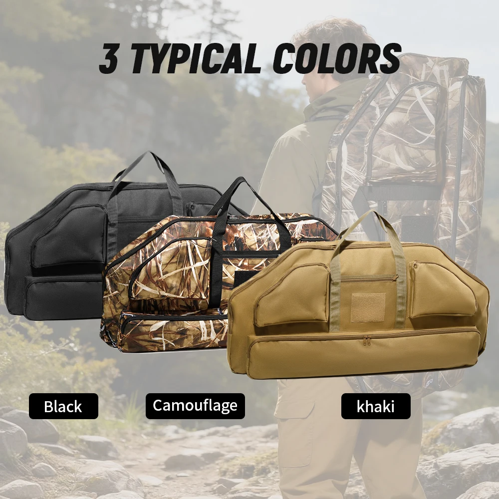 Image of Leichter, weicher Compound-Bogenkoffer mit Taschen, 600D Bogenschützen-Rucksack-Bogentasche für die Jagd