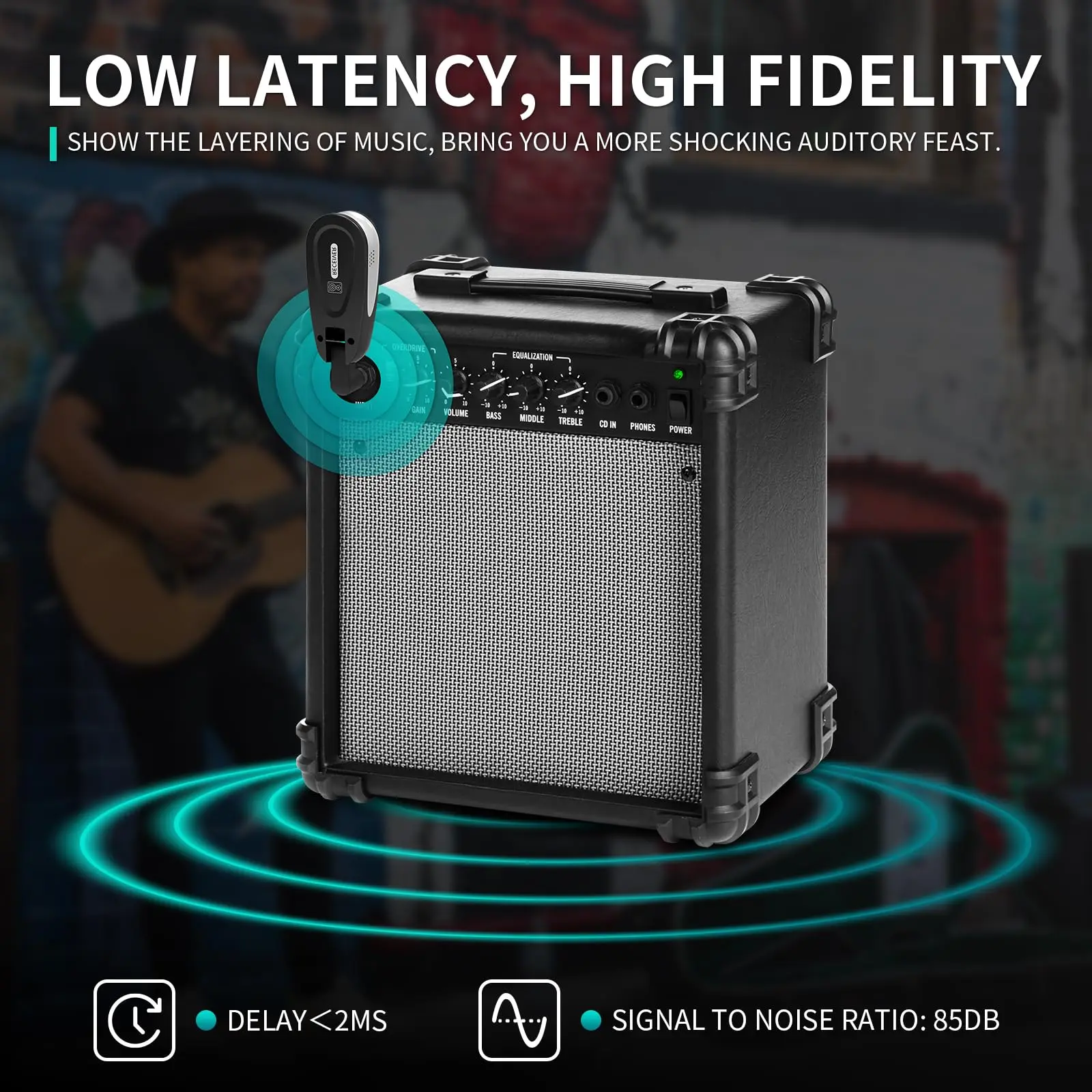 Dez itens tlf xtuga jtsy23 modelo privado recarregável uhf transmissor efeitos pedal receptor de rádio captador de som guitarra sem fio