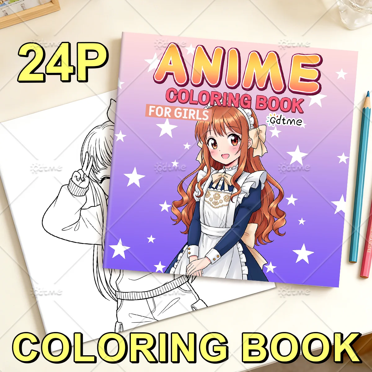 ANIME Bold-easy Patterns Coloring Book for Adults Cute Drawing Book Perfect Gift for Party and Birthday