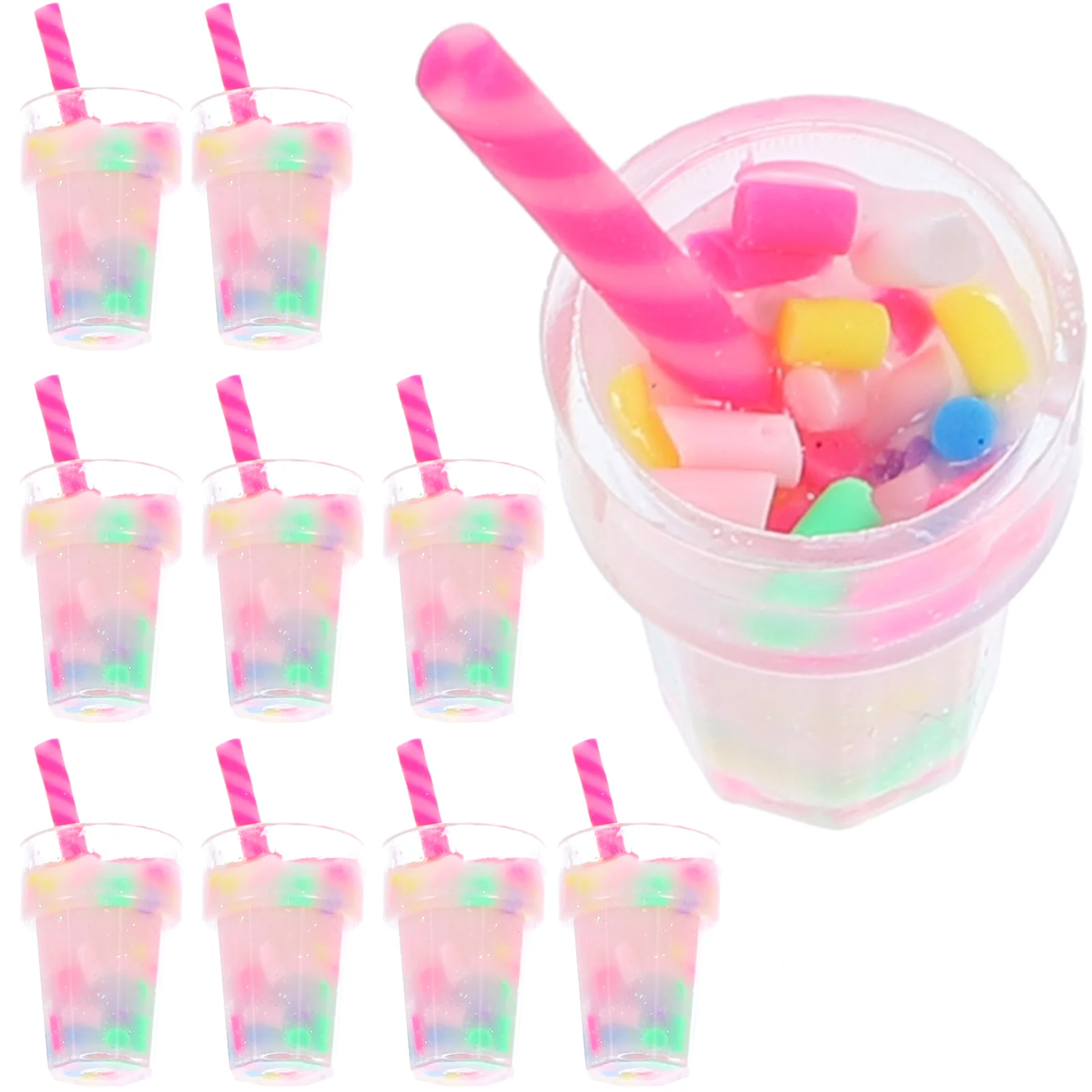 

10Pcs Milk Tea Shape Charms Bright Color Fine Texture DIY Jewelry Accessories Necklace Bracelet Earrings Crafts Realistic
