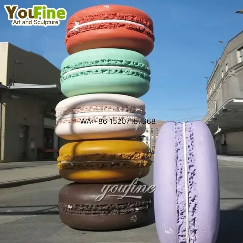Wmwmnu Large Size Fiberglass Resin Macaron Sculpture for Home or Hotel Decor