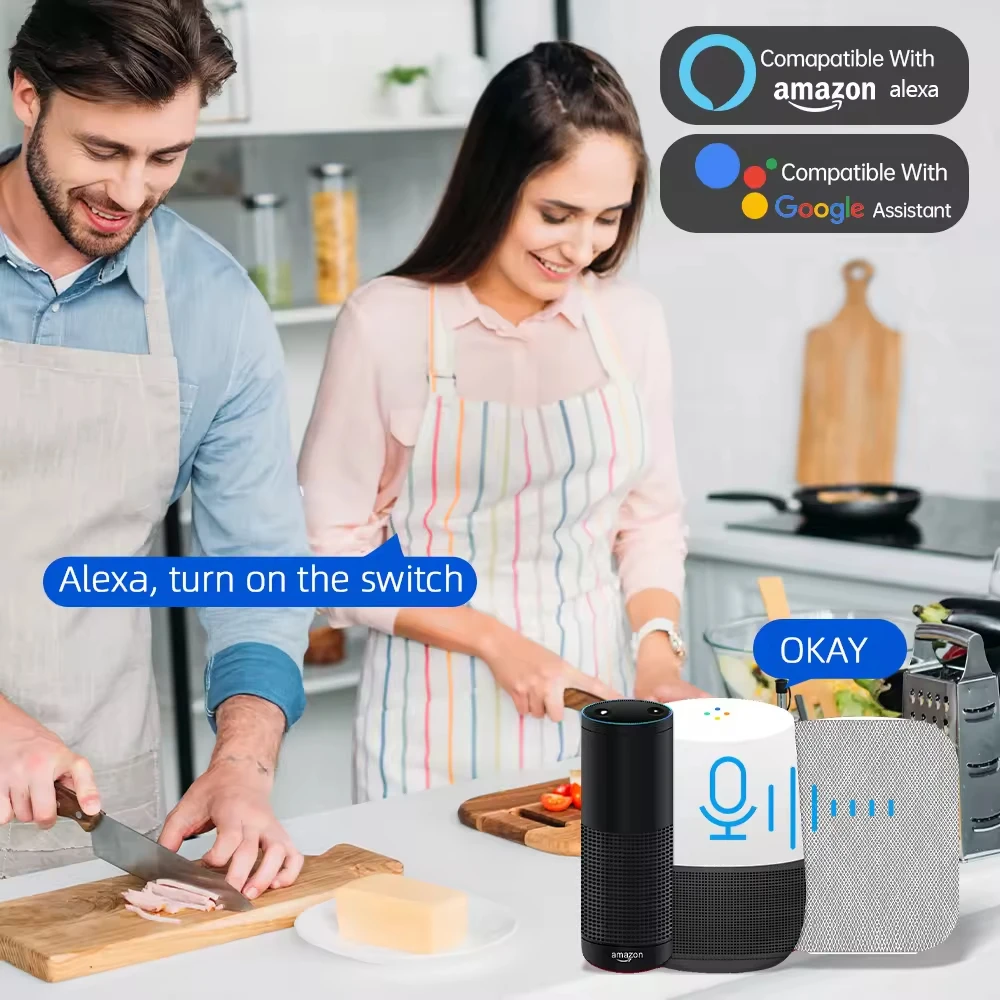 SIXWGH Tuya Wifi Smart Socket UK Plug Home Remote Intelligent Monitoring 16A Power Monitor for Google Home Alexa IP67 SDK