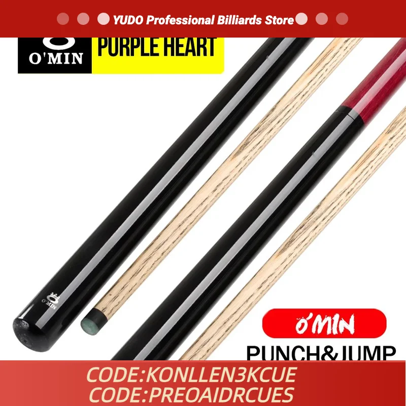 

O'min Break Punch & Jump Cues 13.8mm Tip 3 Pieces Break&Jump Cue Ash Shaft 8 Teeth Joint Stick Professional Billiard Punch Kit