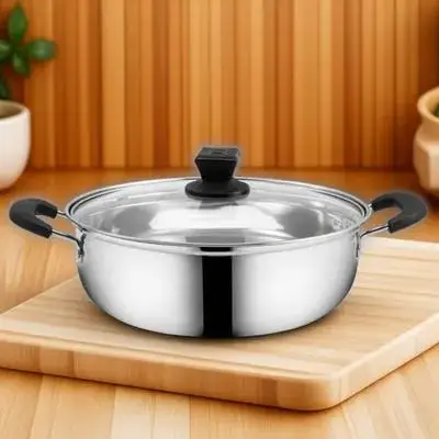 

Stainless Steel Hot Pot 28cm Double Handle Large Capacity Stockpot Soup Pan Practical Hotpot Utensils Cookware
