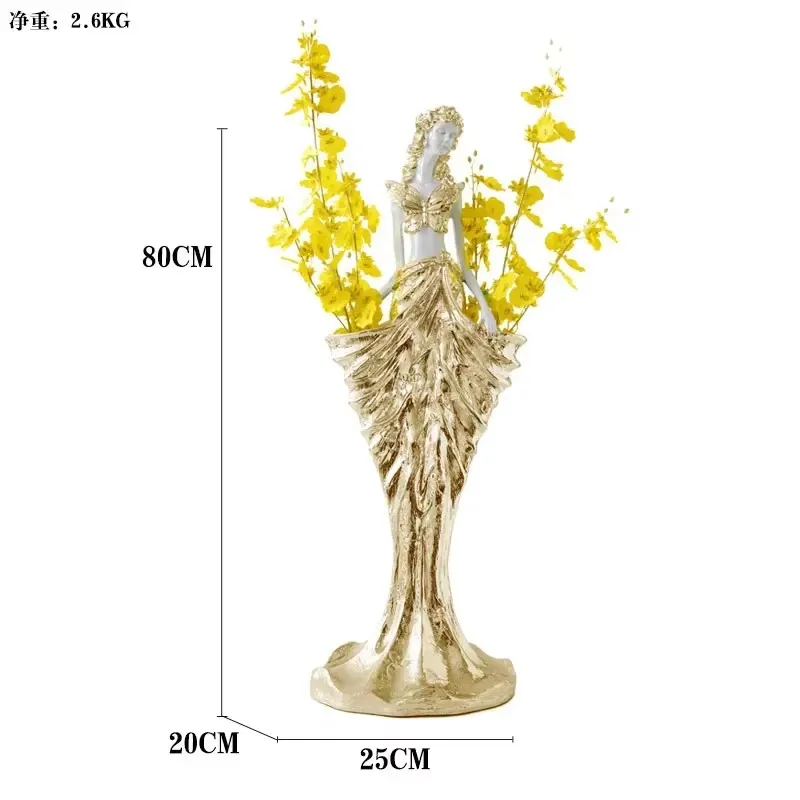 bj-8 home creative figures beautiful woman vase ornament decoration living room dining room TV cabinet window decoration artwork