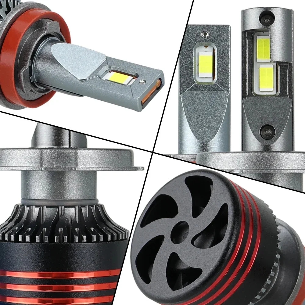 Heyword 2800 واط 6000000LM زائد H7 H11 H1 H4 Led المصباح لمبة 6000 كيلو LED HB3 HB4 مزدوجة النحاس أنبوب مصباح ليد عدة للسيارة 12 فولت 2 قطعة