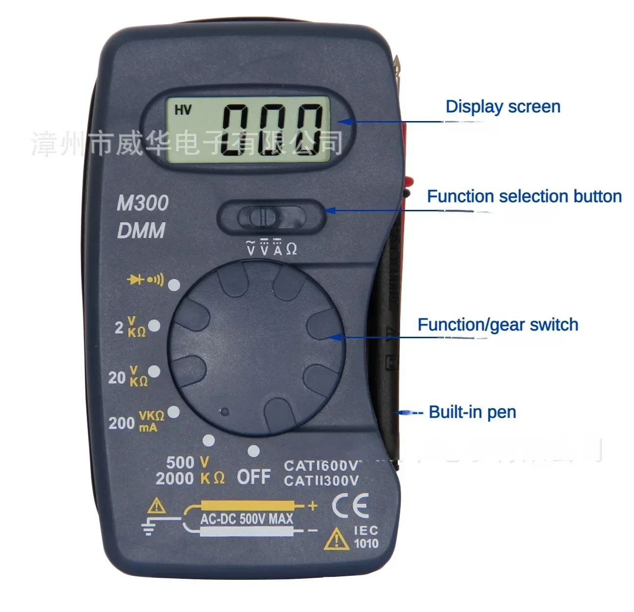 Ultra-thin Digital Multimeter M300 Mini Pocket Integrated Multimeter AC DC Ammeter Voltmeter Ohmmeter Battery Capacity Test Tool