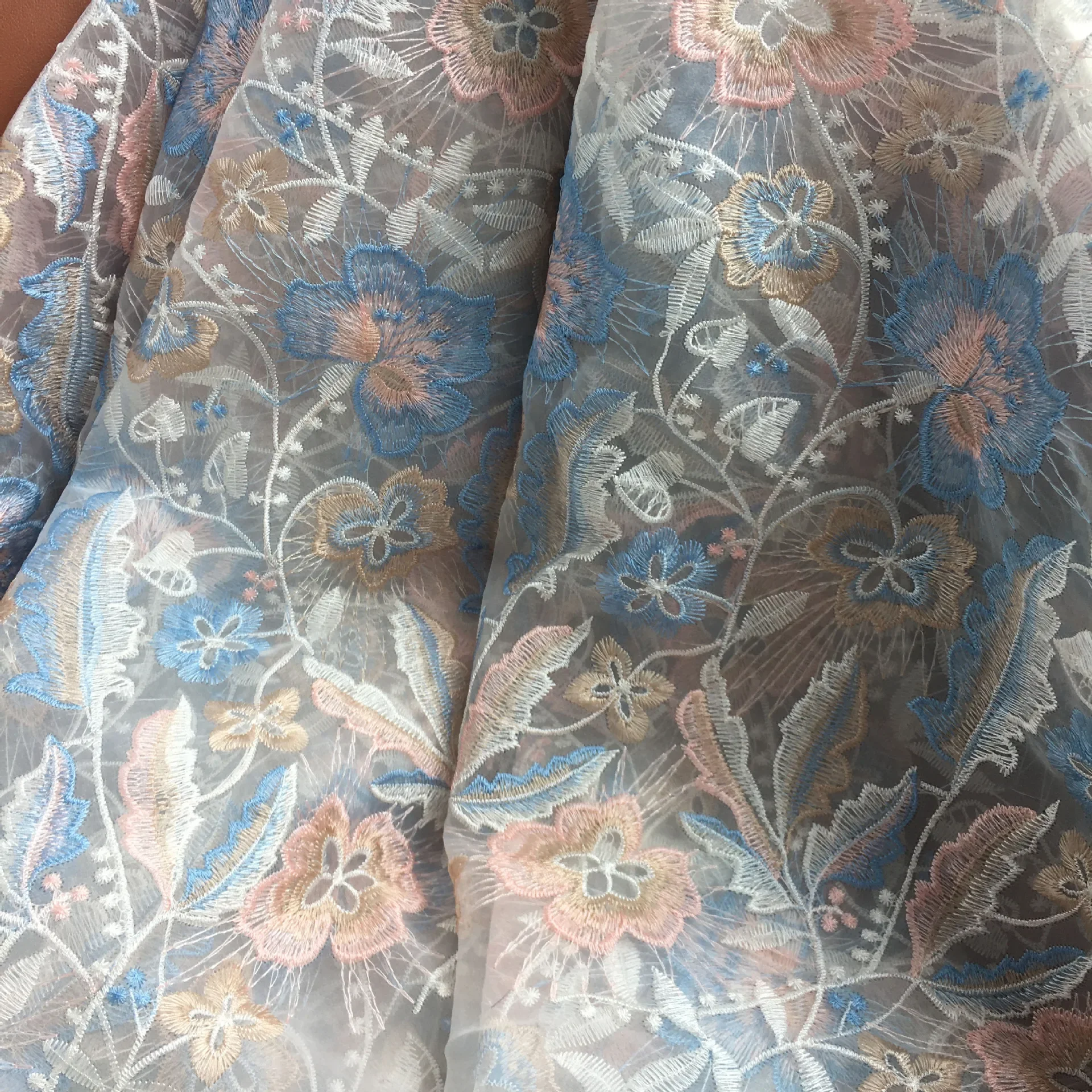 Tüll-Netzstoff mit Blumenstickerei für Kleider, Röcke, Spitzenstoff, Gaze, Bekleidungsstoff, handgefertigte DIY-Kleidung – Detail 27