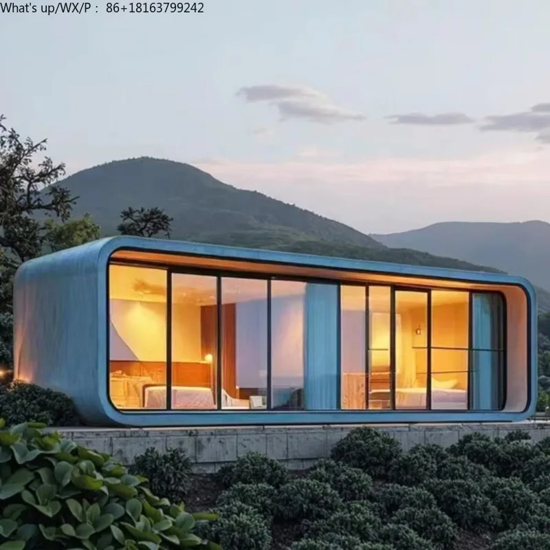 

Compact Smart Features Ap ple Tiny House Solution Space Cap sule Prefab Cabin Glamping Pod for Hotel Villa Shop Sandwich Panel