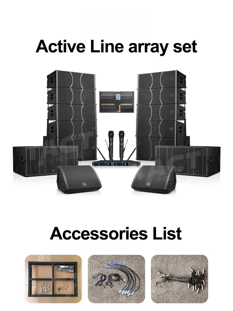 Powered Dual 12 Inch Line Array Professional Speaker System Active for Stage Performance Show Projects