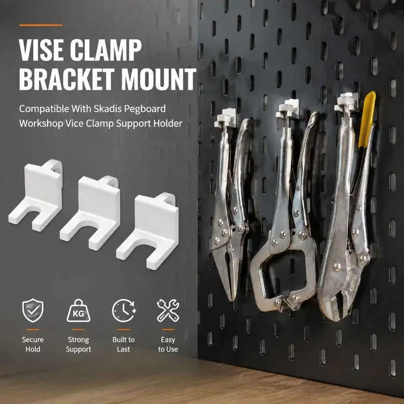 Vise Clamp Bracket Mount Compatible With Skadis Pegboard Workshop Vice Clamp Support Holder